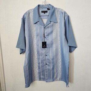 Montique International Carolina Blue Men's Short Sleeve Dress Shirt Size XL